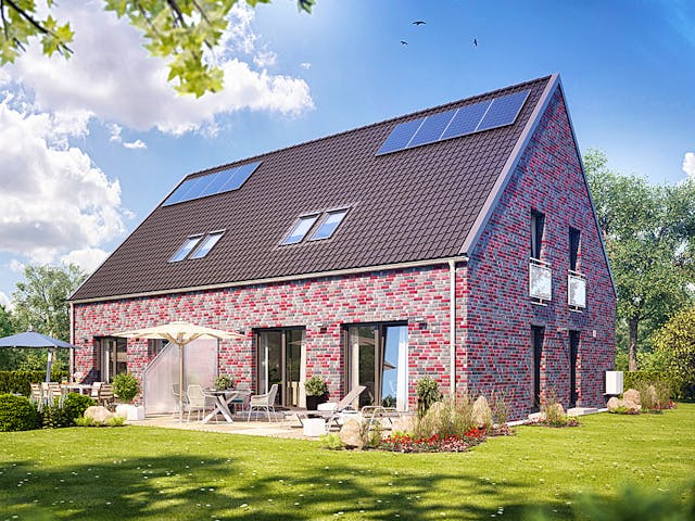 Massivhaus Doppelhaus S651 von Heinz von Heiden Zentrale Schlüsselfertig ab 306755€, Satteldach-Klassiker Außenansicht 1 Massivhaus Doppelhaus S651 von Heinz von Heiden Zentrale Schlüsselfertig ab 306755€, Satteldach-Klassiker Außenansicht 1
