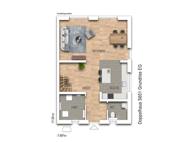 Massivhaus Doppelhaus S651 von Heinz von Heiden Zentrale Schlüsselfertig ab 306755€, Satteldach-Klassiker Grundriss 1 Massivhaus Doppelhaus S651 von Heinz von Heiden Zentrale Schlüsselfertig ab 306755€, Satteldach-Klassiker Grundriss 1