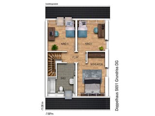 Massivhaus Doppelhaus S651 von Heinz von Heiden Zentrale Schlüsselfertig ab 282406.1€, Satteldach-Klassiker Grundriss 2