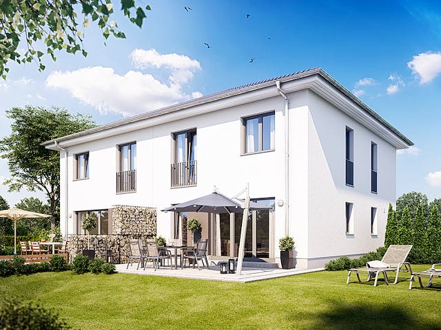 Massivhaus Doppelhaus Z554 von Heinz von Heiden Schlüsselfertig ab 264505€, Stadtvilla Außenansicht 1