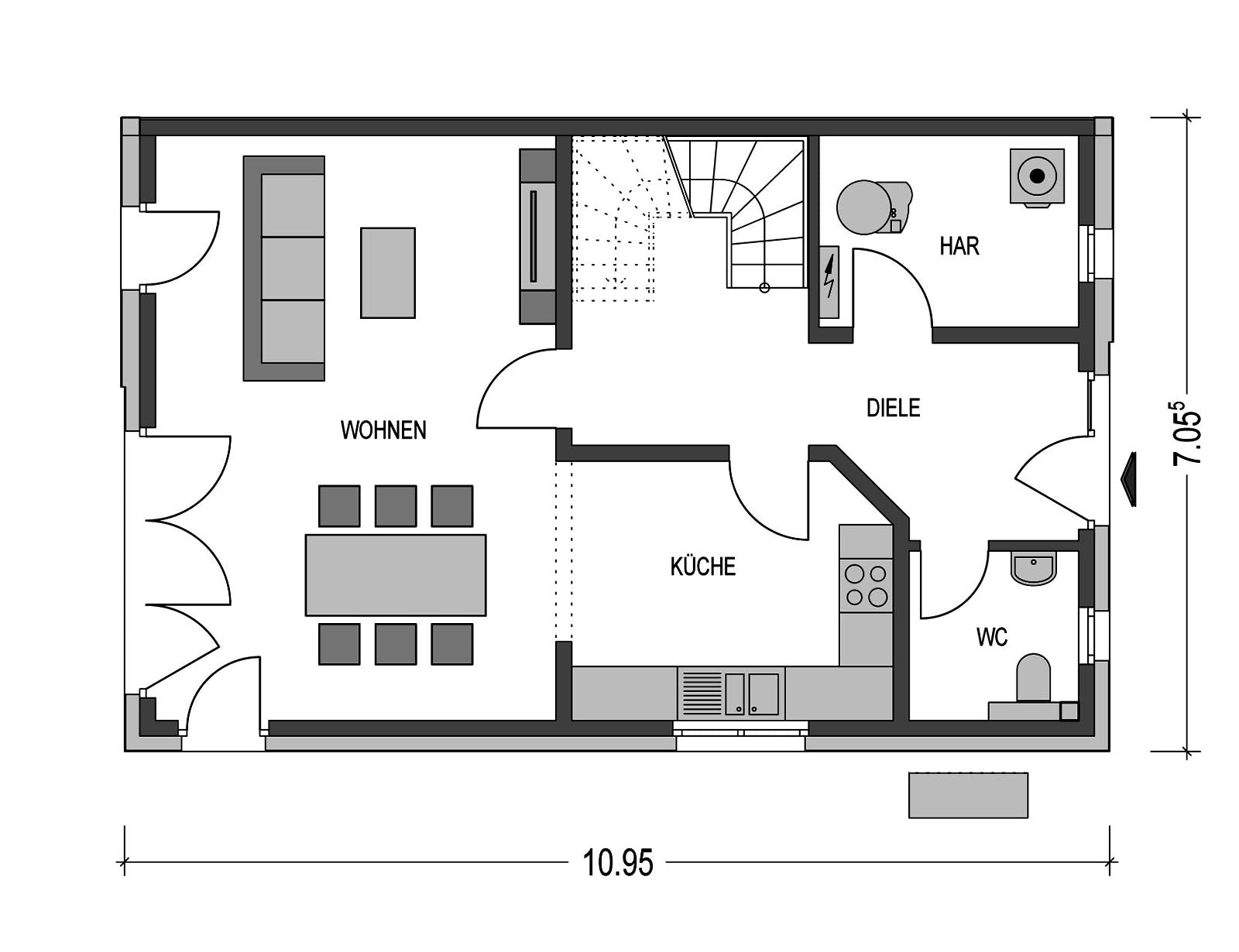 Massivhaus Doppelhaus Z 550 von Heinz von Heiden Schlüsselfertig ab 289226€, Stadtvilla Grundriss 1