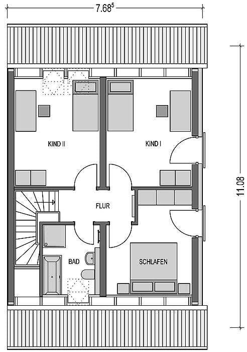 Massivhaus Doppelhaus S 650 von Heinz von Heiden Schlüsselfertig ab 283198€, Satteldach-Klassiker Grundriss 2