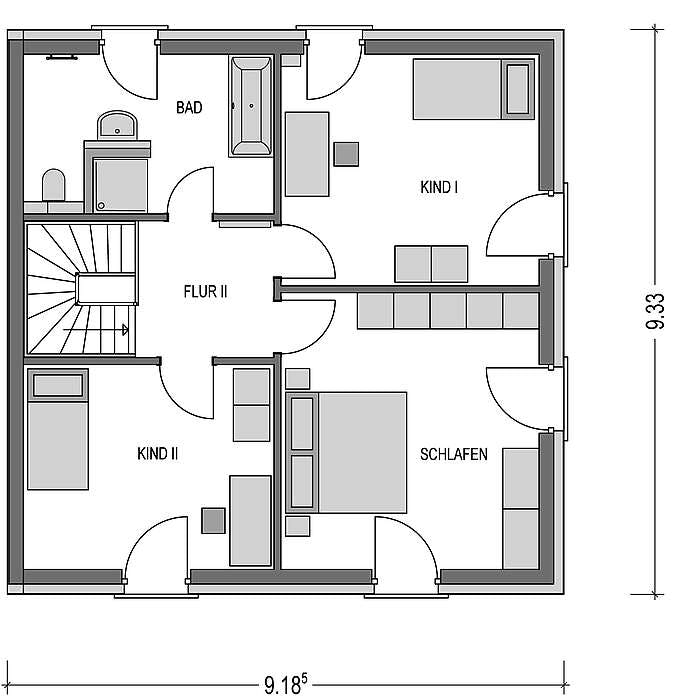 Massivhaus Doppelhaus W 730 von Heinz von Heiden Schlüsselfertig ab 301094€, Stadtvilla Grundriss 2