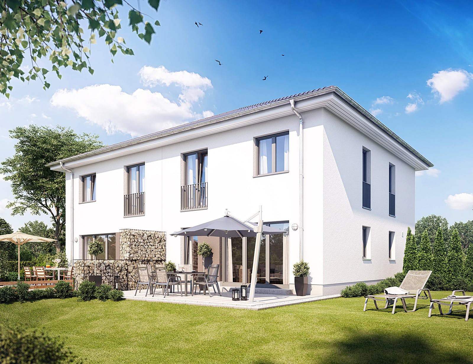Massivhaus Doppelhaus Z 550 von Heinz von Heiden Schlüsselfertig ab 289226€, Stadtvilla Außenansicht 1