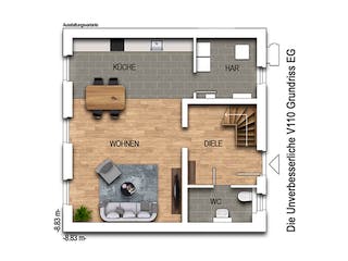 Massivhaus Die Unverbesserliche V110 von Heinz von Heiden Zentrale Schlüsselfertig ab 230019.7€, Stadtvilla Grundriss 1