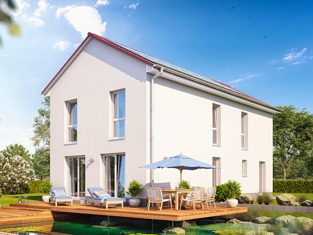 Massivhaus Calvus 26K von Heinz von Heiden Zentrale Schlüsselfertig ab 377781€, Satteldach-Klassiker Außenansicht 1