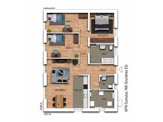 Massivhaus Cumulus 76K von Heinz von Heiden Zentrale Schlüsselfertig ab 293418.9€, Bungalow Grundriss 1