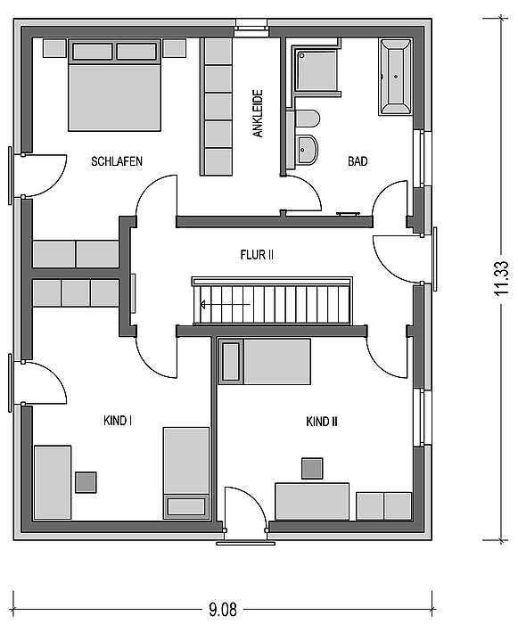 Massivhaus Stratus 632 (out) von Heinz von Heiden, Cubushaus Grundriss 2