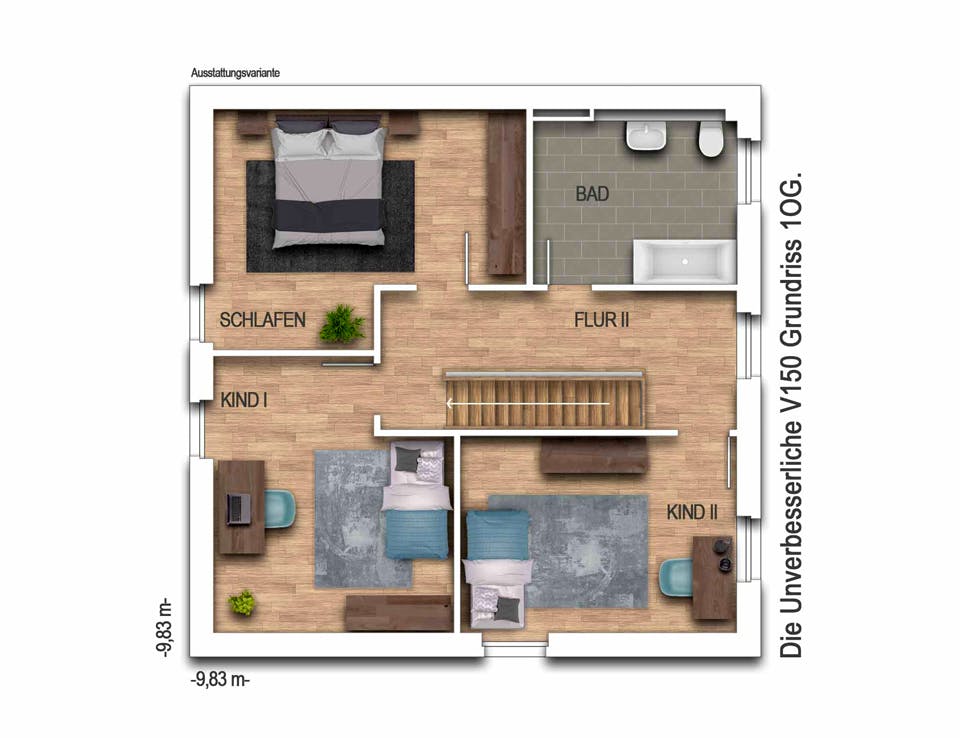 Massivhaus Die Unverbesserliche V150 von Heinz von Heiden Schlüsselfertig ab 256274.125€, Stadtvilla Grundriss 2