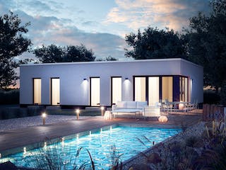 Massivhaus Velum 751 von Heinz von Heiden Schlüsselfertig ab 298504€, Bungalow Außenansicht 1