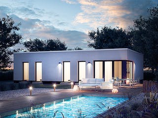 Massivhaus Velum 751 von Heinz von Heiden Zentrale Schlüsselfertig ab 271730.3€, Bungalow Außenansicht 1