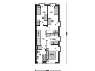 Massivhaus DOPPELHAUS 2Z282 von HVO Massivhaus Schlüsselfertig ab 334900€, Stadtvilla Grundriss 2