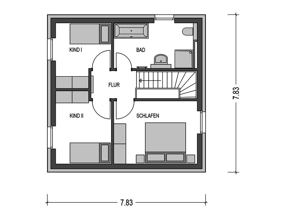Massivhaus ELEGANZ 2090 von HVO Massivhaus Schlüsselfertig ab 260791€, Stadtvilla Grundriss 2