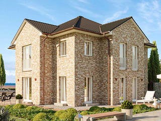 Massivhaus ELEGANZ 2B10 von HVO Massivhaus Schlüsselfertig ab 411600€, Stadtvilla Außenansicht 1