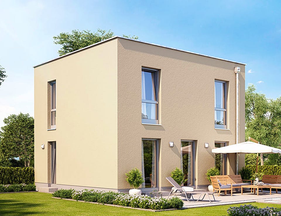 Massivhaus URBAN 2090 von HVO Massivhaus Schlüsselfertig ab 264631€, Cubushaus Außenansicht 1