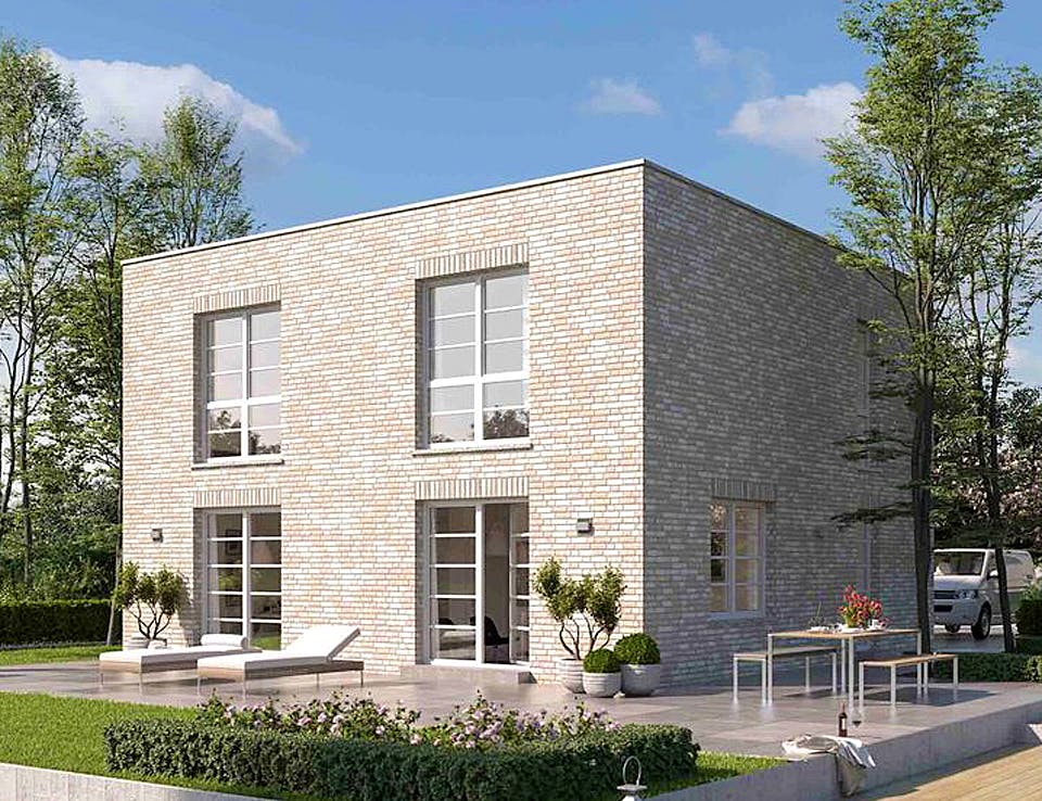 Massivhaus URBAN 2150 von HVO Massivhaus Schlüsselfertig ab 337676€, Cubushaus Außenansicht 2