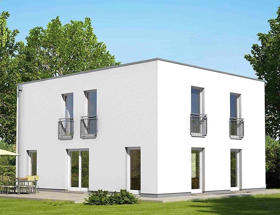 Massivhaus URBAN 2361 von HVO Massivhaus Schlüsselfertig ab 341829€, Cubushaus Außenansicht 1
