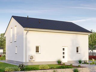 Massivhaus VARIANT 2620 von HVO Massivhaus Schlüsselfertig ab 375200€, Satteldach-Klassiker Außenansicht 2