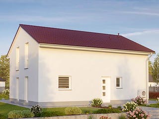 Massivhaus VARIANT 2630 von HVO Massivhaus Schlüsselfertig ab 372100€, Satteldach-Klassiker Außenansicht 1