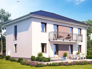 Massivhaus ZWEIFAMILIENHAUS 2631 von HVO Massivhaus Schlüsselfertig ab 487900€, Stadtvilla Außenansicht 1