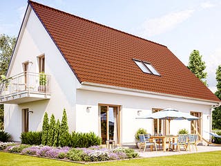Massivhaus ZWEIFAMILIENHAUS 2741 von HVO Massivhaus Schlüsselfertig ab 456200€, Satteldach-Klassiker Außenansicht 1
