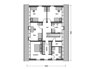Massivhaus ZWEIFAMILIENHAUS 2881 von HVO Massivhaus Schlüsselfertig ab 536500€, Satteldach-Klassiker Grundriss 2