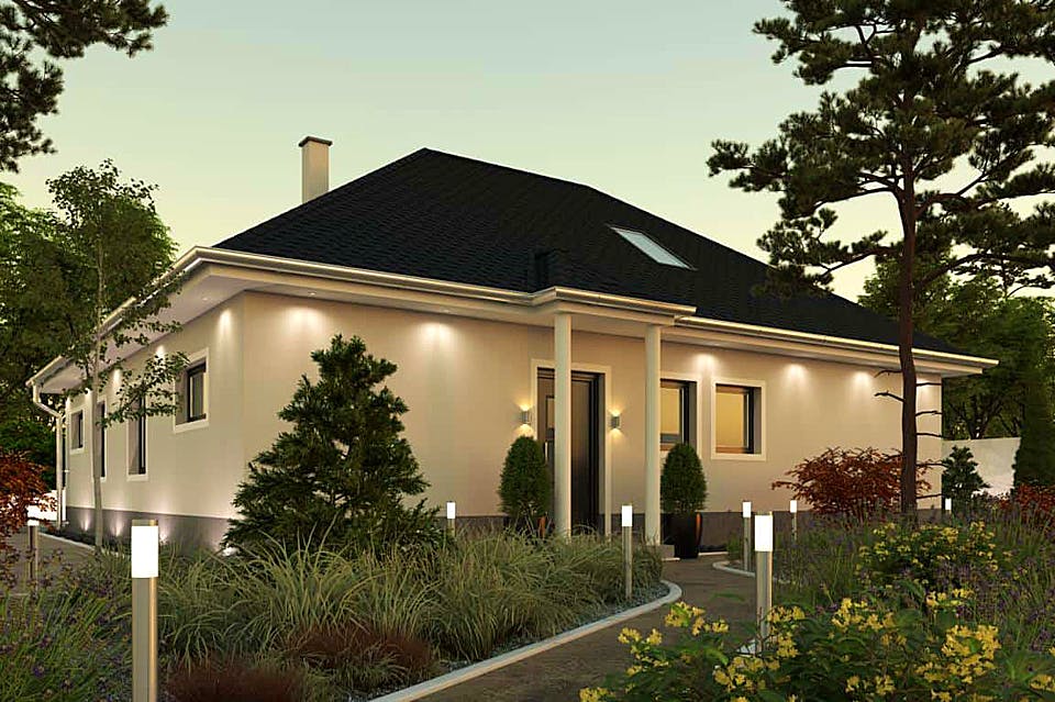 Massivhaus Illuminatio von AUREA Massivhaus, Bungalow Außenansicht 1