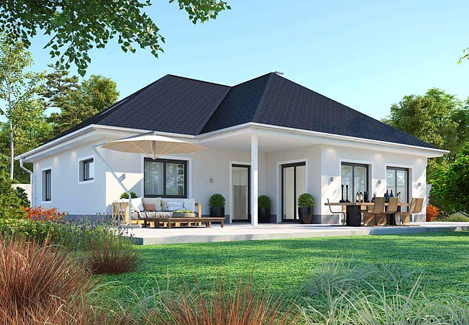 Massivhaus Illuminatio von AUREA Massivhaus, Bungalow Außenansicht 2