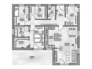 Massivhaus Illuminatio von AUREA Massivhaus, Bungalow Grundriss 1