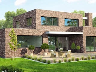 Massivhaus Bauhaus Hardine von GfG-Architektenhäuser, Außenansicht 1