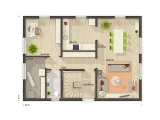 Massivhaus Bodensee 129 von Schmid-Haus Bausatzhaus ab 335000€,  Innenansicht 3