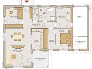 Fertighaus Bungalow 22-117 von BoHolz Haus Schlüsselfertig ab 399351€, Bungalow Innenansicht 4