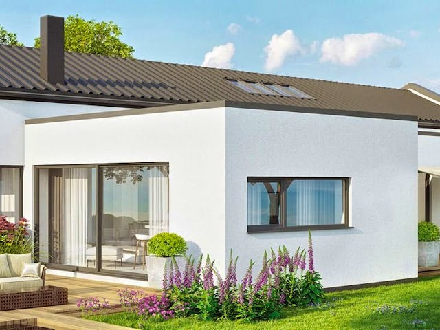 Massivhaus Bungalow Remalia von GfG-Architektenhäuser, Bungalow Außenansicht 1 Massivhaus Bungalow Remalia von GfG-Architektenhäuser, Bungalow Außenansicht 1