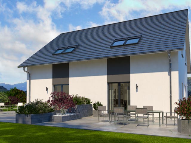 Fertighaus Doppelhaus 07 von OKAL Haus Schlüsselfertig ab 332900€, Außenansicht 1 Fertighaus Doppelhaus 07 von OKAL Haus Schlüsselfertig ab 332900€, Außenansicht 1