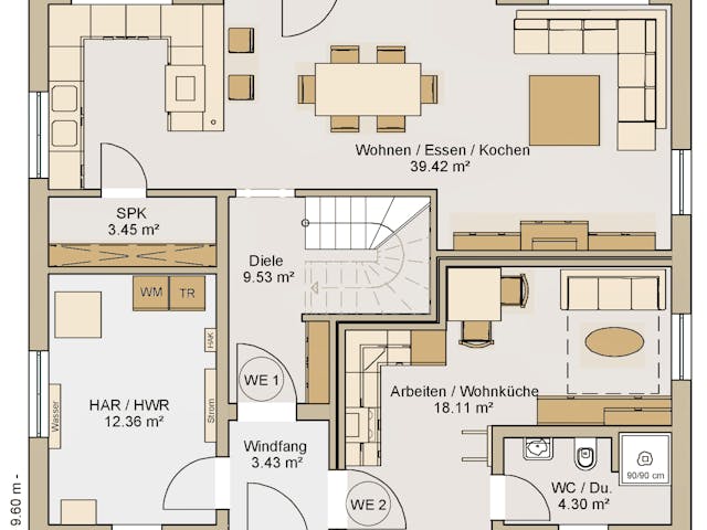 Fertighaus EFH 35-181-150 mit Einliegerwohnung von BoHolz Haus Schlüsselfertig ab 467756€, Innenansicht 3