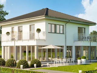 Fertighaus EVOLUTION 177 V4 von Bien-Zenker, Stadtvilla Außenansicht 1