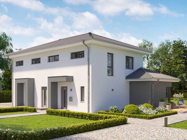 Fertighaus FamilyStyle 20.04 W von massa haus Ausbauhaus ab 205999€, Stadtvilla Außenansicht 1 Fertighaus FamilyStyle 20.04 W von massa haus Ausbauhaus ab 205999€, Stadtvilla Außenansicht 1