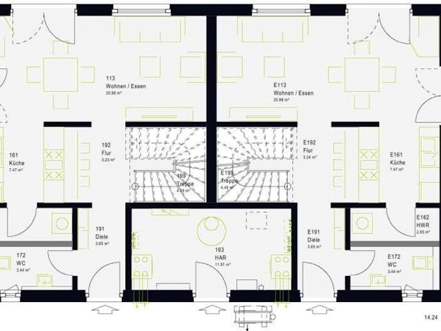 Fertighaus FamilyStyle 20.04 W von massa haus Ausbauhaus ab 205999€, Stadtvilla Innenansicht 5