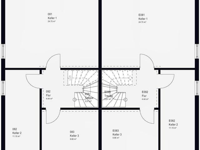 Fertighaus FamilyStyle 21.02 P von massa haus Ausbauhaus ab 194999€, Pultdachhaus Innenansicht 4