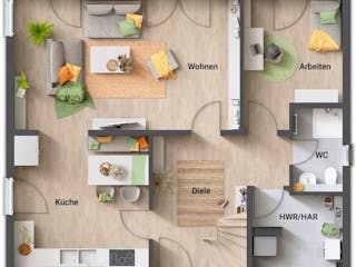 Massivhaus Flair 152 RE von Schmid-Haus Bausatzhaus ab 330000€,  Innenansicht 3