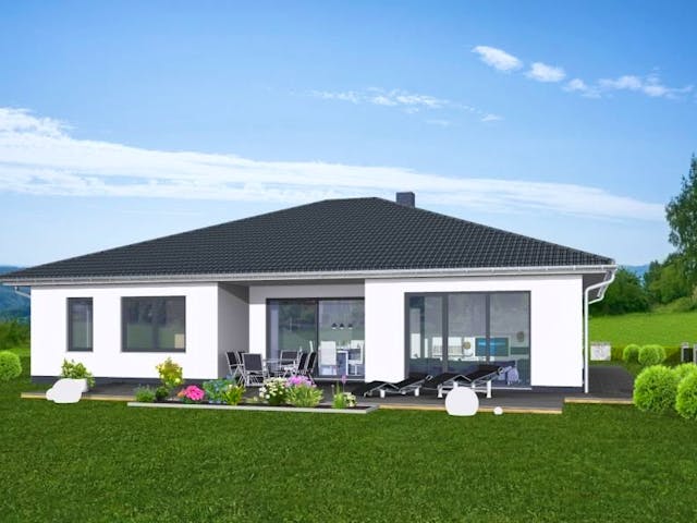 Massivhaus Hausidee "Bungalow 20" von BickelBau Massivhäuser, Bungalow Außenansicht 1