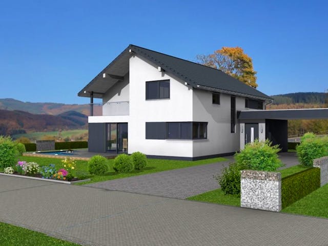 Massivhaus Hausidee "Modern2" von BickelBau Massivhäuser,  Außenansicht 1