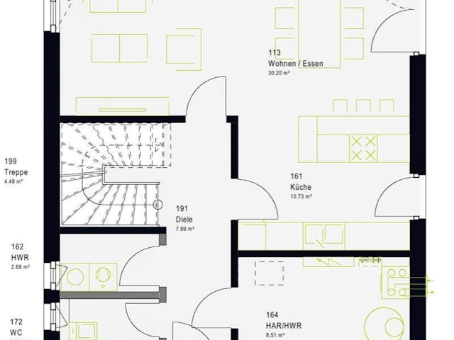 Fertighaus LifeStyle 13.01 F von massa haus Ausbauhaus ab 186999€, Cubushaus Innenansicht 5