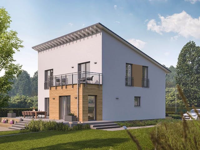 Fertighaus LifeStyle 17.01 P von massa haus Ausbauhaus ab 174999€, Pultdachhaus Außenansicht 1 Fertighaus LifeStyle 17.01 P von massa haus Ausbauhaus ab 174999€, Pultdachhaus Außenansicht 1