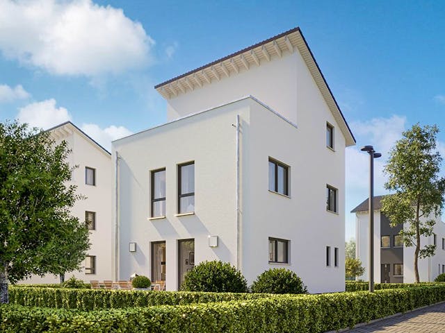 Fertighaus LifeStyle 20.04 P von massa haus Ausbauhaus ab 189999€, Pultdachhaus Außenansicht 1 Fertighaus LifeStyle 20.04 P von massa haus Ausbauhaus ab 189999€, Pultdachhaus Außenansicht 1