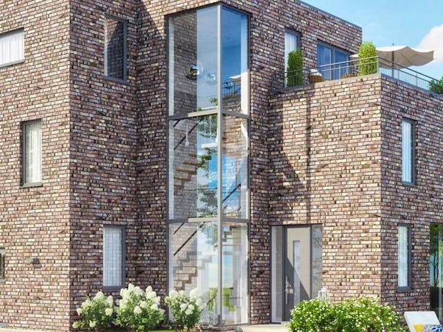 Massivhaus Mehrgenerationshaus 2 von GfG-Architektenhäuser, Außenansicht 1 Massivhaus Mehrgenerationshaus 2 von GfG-Architektenhäuser, Außenansicht 1