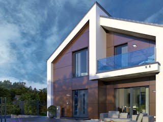 Fertighaus Musterhaus Dresden von OKAL Haus Schlüsselfertig ab 490500€,  Außenansicht 1