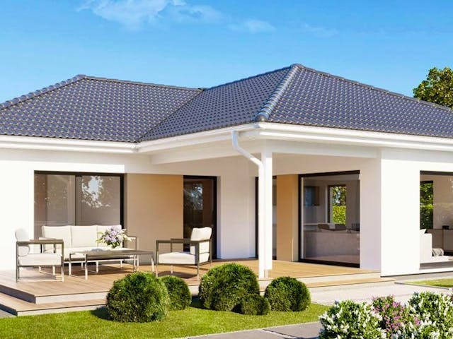 Fertighaus Perfect 126 von Danwood Schlüsselfertig ab 282900€, Bungalow Außenansicht 1 Fertighaus Perfect 126 von Danwood Schlüsselfertig ab 282900€, Bungalow Außenansicht 1