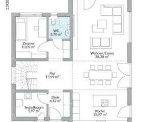 Fertighaus Perfect 135.1 von Danwood Schlüsselfertig ab 306900€, Pultdachhaus Innenansicht 5