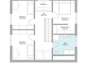 Fertighaus Point 153.1 von Danwood Schlüsselfertig ab 312300€, Satteldach-Klassiker Innenansicht 10